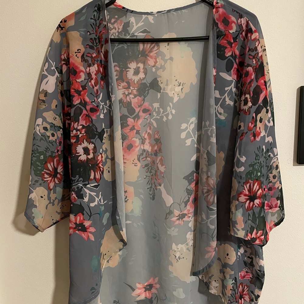 Blue Floral Kimono
